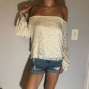 Off the shoulder lace top